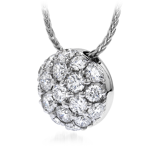 Hearts On Fire Silver Pave Round Pendant Necklace