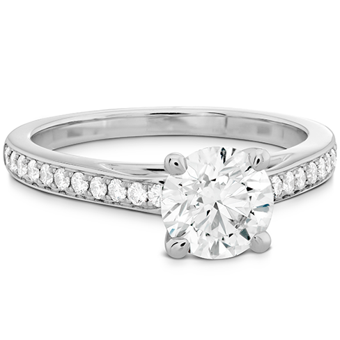 Hearts On Fire Simply Bridal Engagement Ring with Diamond Band