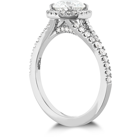 Hearts On Fire Transcend Premier Halo Split Shank Diamond Engagement Ring