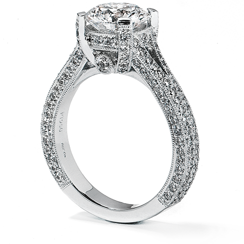 Hearts On Fire Wondrous Split Shank Diamond Engagement Ring