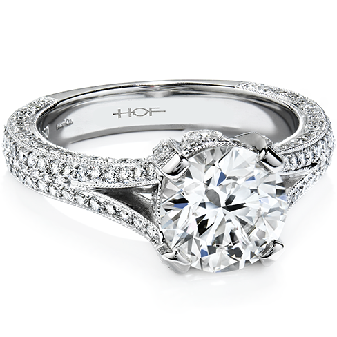 Cathedral Split Shank Floating Cushion Shaped Halo Diamond Engagement Ring  in Platinum & B2C Jewels & 12817