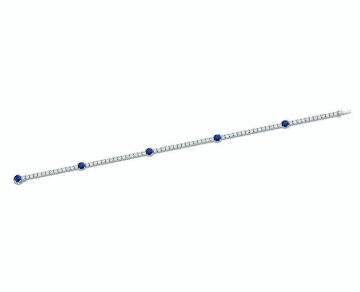 Passion Collection Diamond and Sapphire Line Bracelet