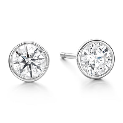 Hearts On Fire Classic Bezel Stud Diamond Earrings