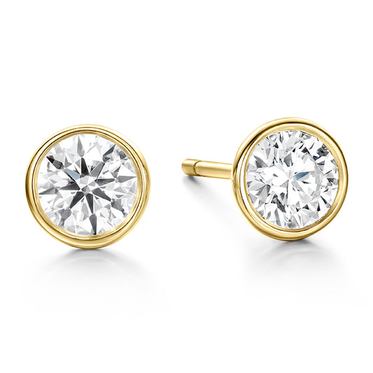 Hearts On Fire Classic Bezel Stud Diamond Earrings