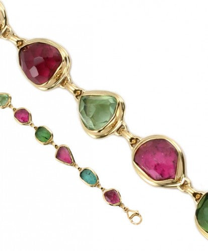 Steven Battelle Faceted Link Tourmaline Bracelet